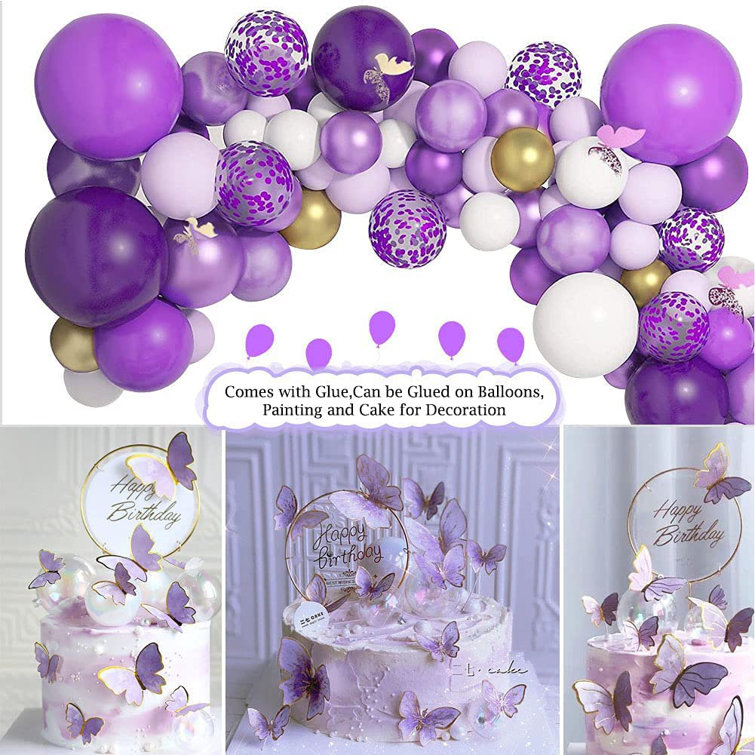 MMTX Ensemble de 117 décorations pour anniversaire de fille papillon -  Wayfair Canada