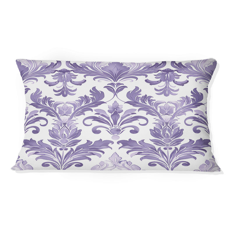 Coussin lombaire lavande blanc damassé Bliss I