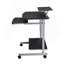 Chariot d'ordinateur compact avec rangement, espresso