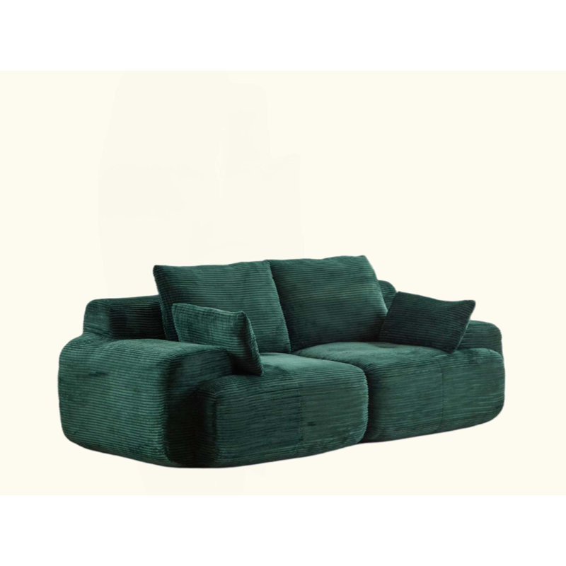 Canapé moderne en mousse à mémoire de forme compressée, grands canapés modulaires à 2 places pour le salon, canapé modulaire Cloud pour animaux de compagnie, tissu en velours côtelé, causeuse très profonde, aucun assemblage requis