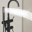 Robinet de baignoire autoportant avec douche à main Robinet de baignoire à fixation au sol en acier inoxydable 304 avec robinet pivotant à 360 ° en céramique CUPC-125121419
