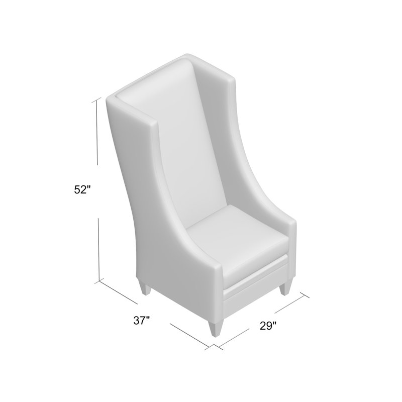 Fauteuil à oreilles Saige de 29 po de largeur Saige, Cassonade Bella, Blanc antique