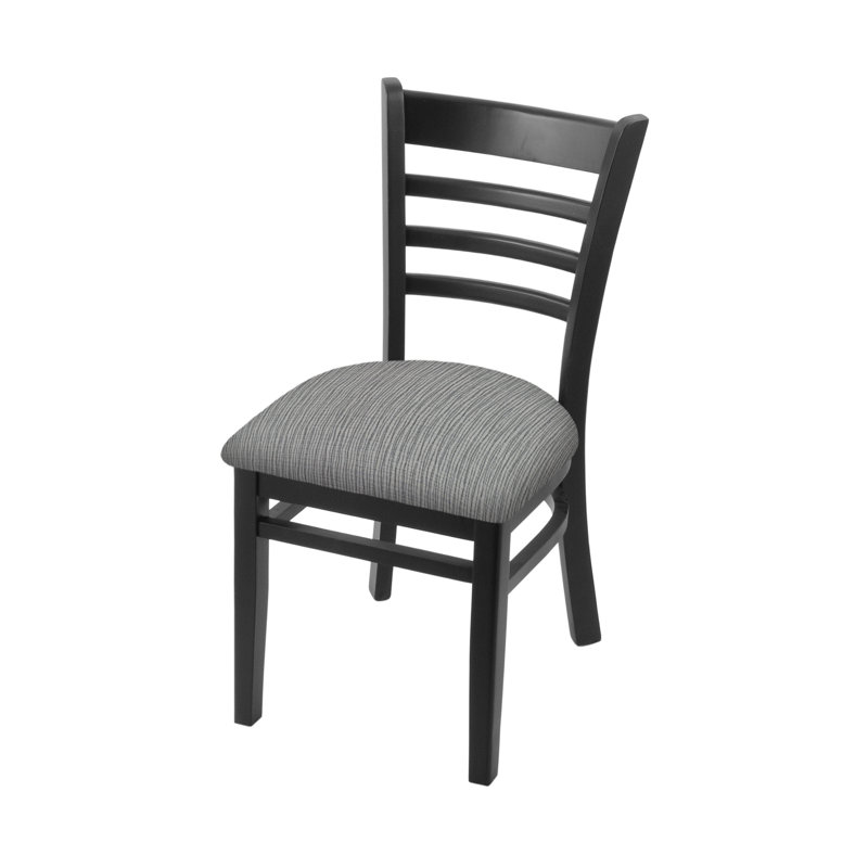 18'' H Upholstered Beech Side Chair, Black, Graph Alpine