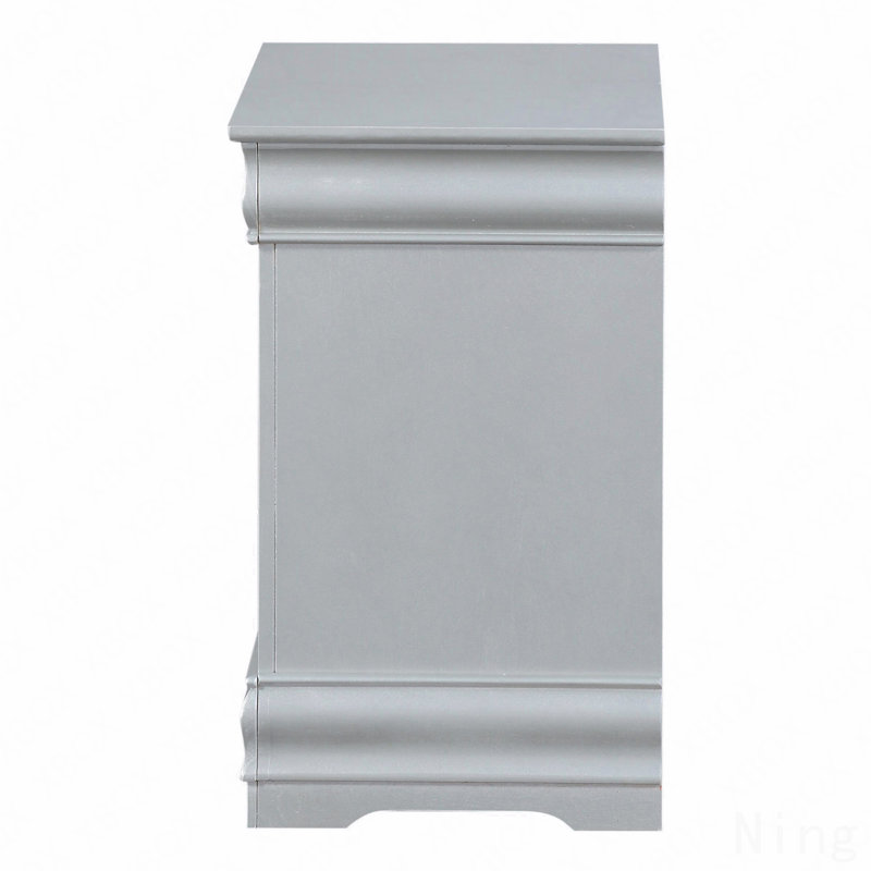 Table de chevet 2 tiroirs, Argent