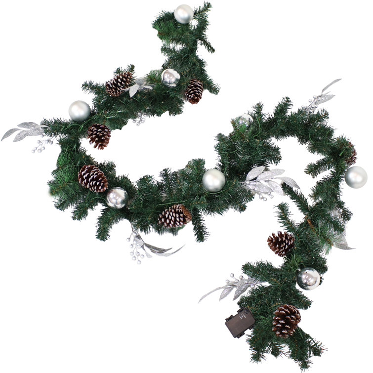 Glittery Bristle 108'' in. Lighted Faux Garland