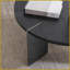 Table basse écologique en chêne noir patiné pour le salon, plateau facile à nettoyer et amp; Structure en métal robuste-385929333