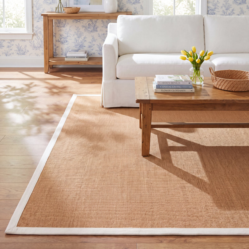 Selesia Natural Fiber Flat Weave Jute/Sisal; Latex; Cotton Solid Color Indoor Rug, Rectangle 8' x 10'