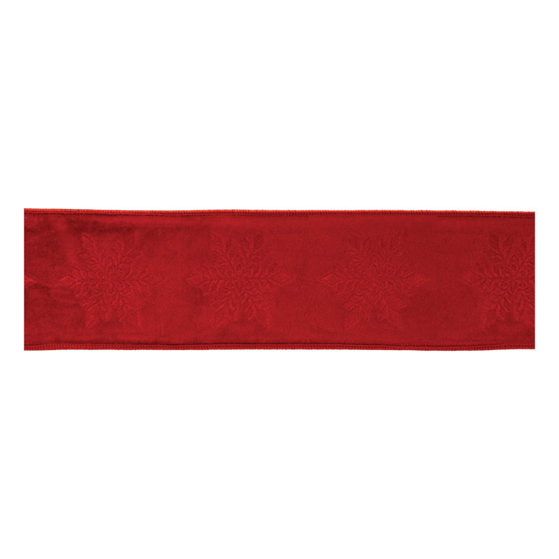 Ruban de velours à bord brut, H 4 po x l 180 po x P 0,1 po, Rouge