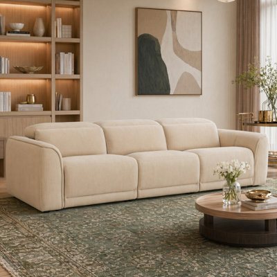 Canapé inclinable électrique 110,2 po Zero Wall avec appui-tête réglable et tissu chenille facile à nettoyer