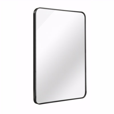 24x32 Inch Metal Frame Rectangular Wall-mounted Bathroom Mirror