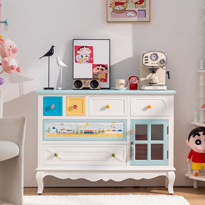 Solid Wood Painted Decoration Simple Locker Accent Cabinet