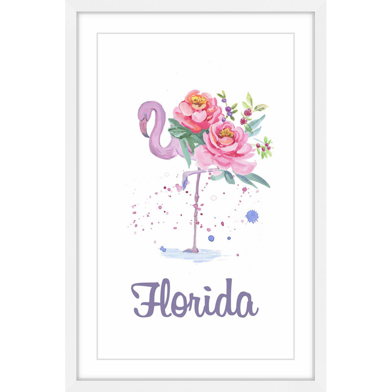 Florida Flamingo Print on Canvas, 12" x 18"