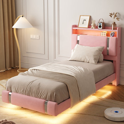 Komor Upholstered Storage Bed with Charging Station and LED Lights
