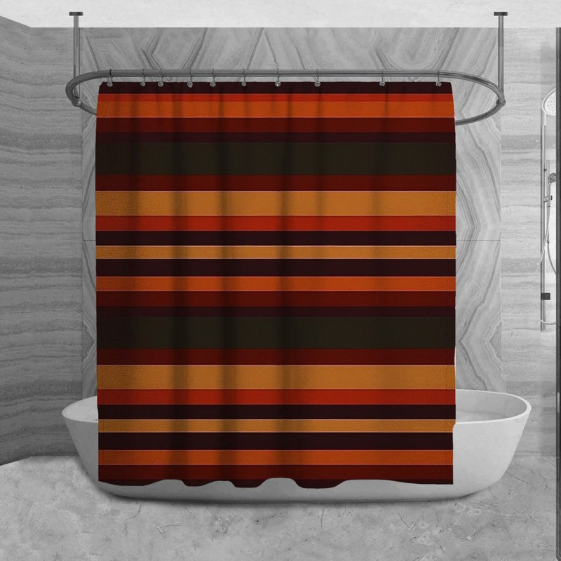 Rideau de douche rayé, H 73 po x l 70 po