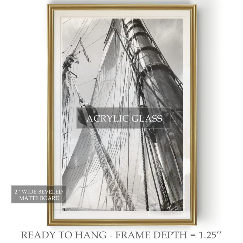 « set voile iii », reproduction sur toile, H 22,5 po x l 30,5 po x P 1,5 po, Or