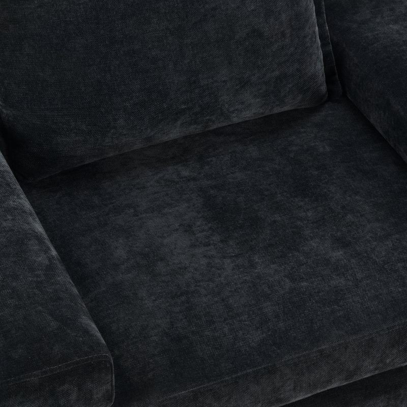 Fauteuil surdimensionné rembourré en chenille avec accoudoirs larges, Green Chenille