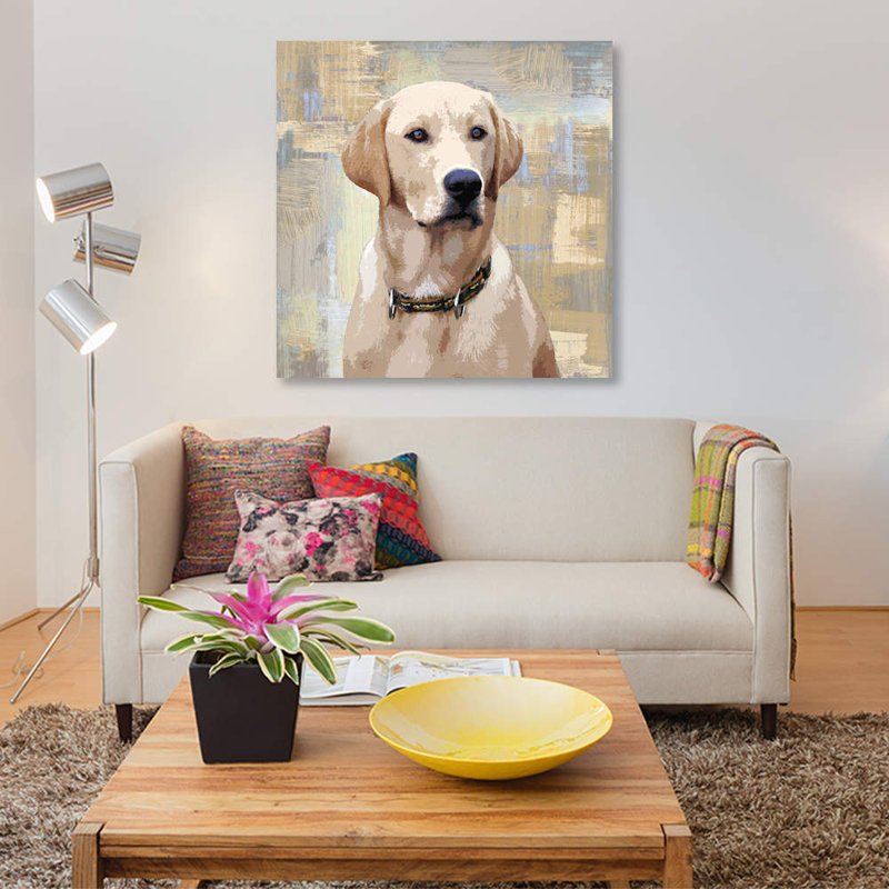 «Labrador Retriever», impression sur toile, H 18 po x l 18 po x P 1,5 po, Toile tendue, Pas de tapis