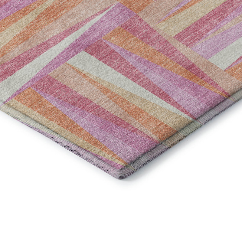 Premium Machine Washable Collett AMF1012 Squares Rug, Runner 2'3" x 7'6"