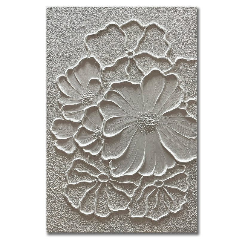 Œuvre d'art sur toile en acrylique texturé encadrée