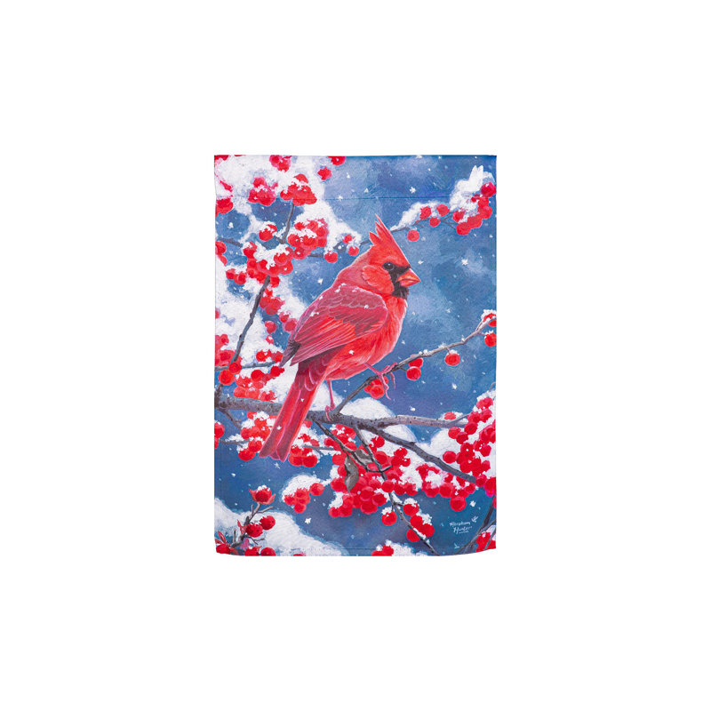 Red Cardinal Suede House Flag