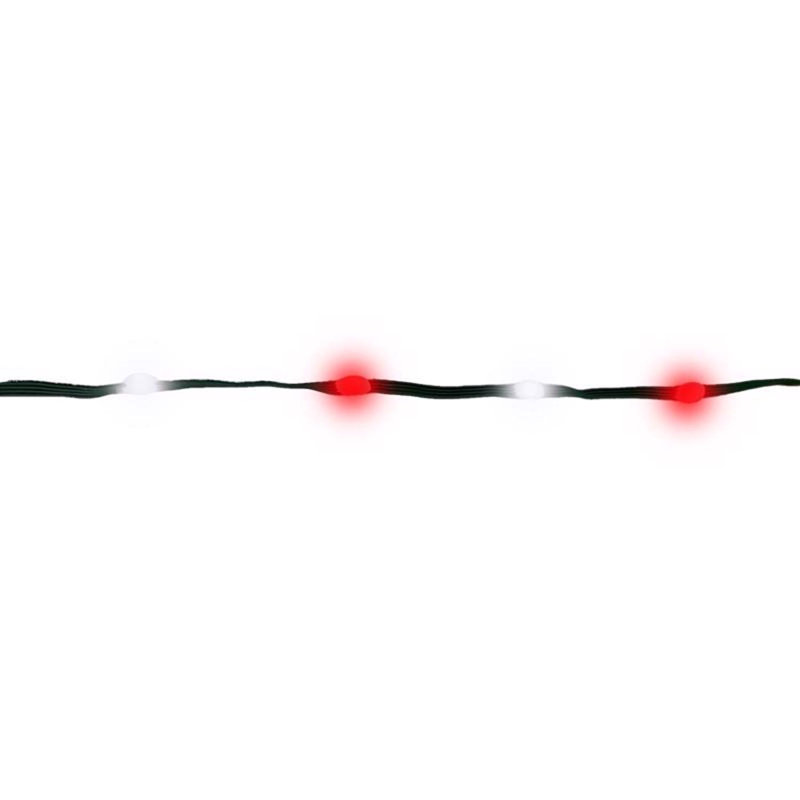 Guirlande lumineuse à DEL rouge / blanche 200 pi., Rouge / Blanc