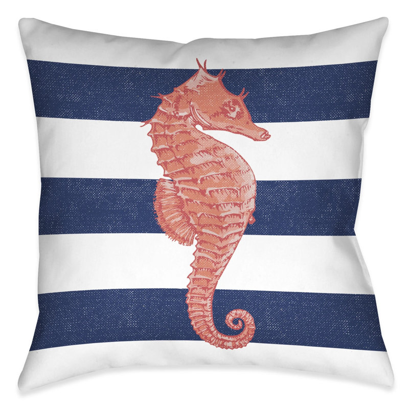 Starfish Stripe Throw Pillow