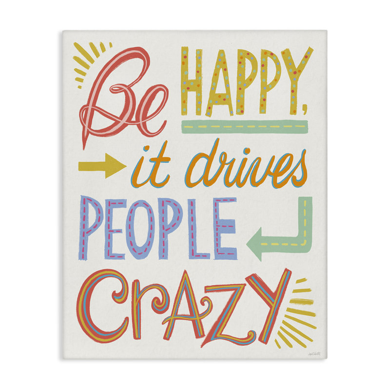 "Bright Be Happy", art mural sur toile par Anne Tavoletti, H 20 po x l 16 po