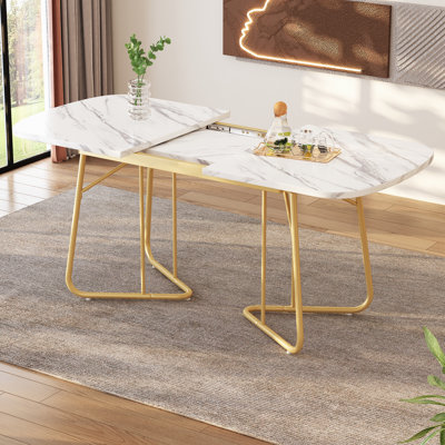 Aeris Extendable Oval Metal Base Dining Table