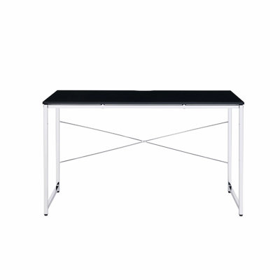 Writing Desk, Rectangular Desk With Metal Frame