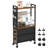 Rustic Narrow Side Table With 5 Storage Units, Slim Nightstand With Drawers, Shelves, And Pocket For Bedside Or Sofa, 7''D X 17''W X 35''H