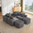 137.5" Modular Corduroy U Shaped Sofa-605434434