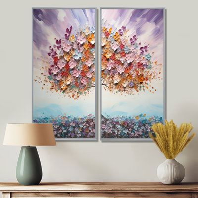 Multicolore célèbre arbre de l'amour - grand champ de fleurs, art mural