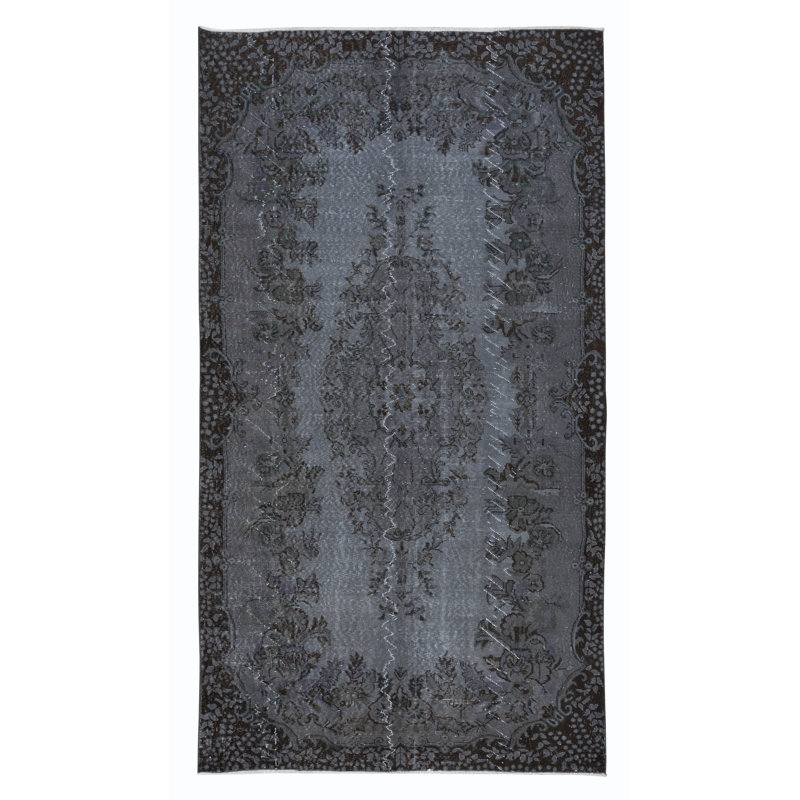 Tapis turc d'intérieur fabriqué à la main de 5,4 x 9,6 pi avec médaillon, idéal pour les intérieurs modernes