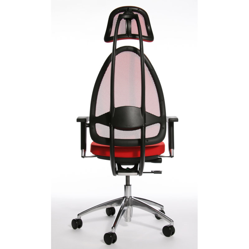 Office Chair with Headrest, Red
