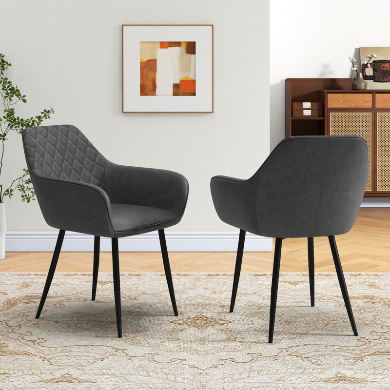 Chaises d'appoint rembourrées avec dossier incurvé Leisure, Gris, 4