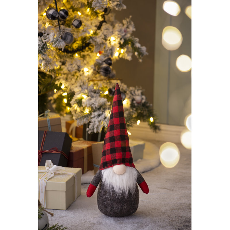 GNOME avec chapeau à carreaux Buffalo, H 16,5 po x l 4,7 po x P 7,5 po