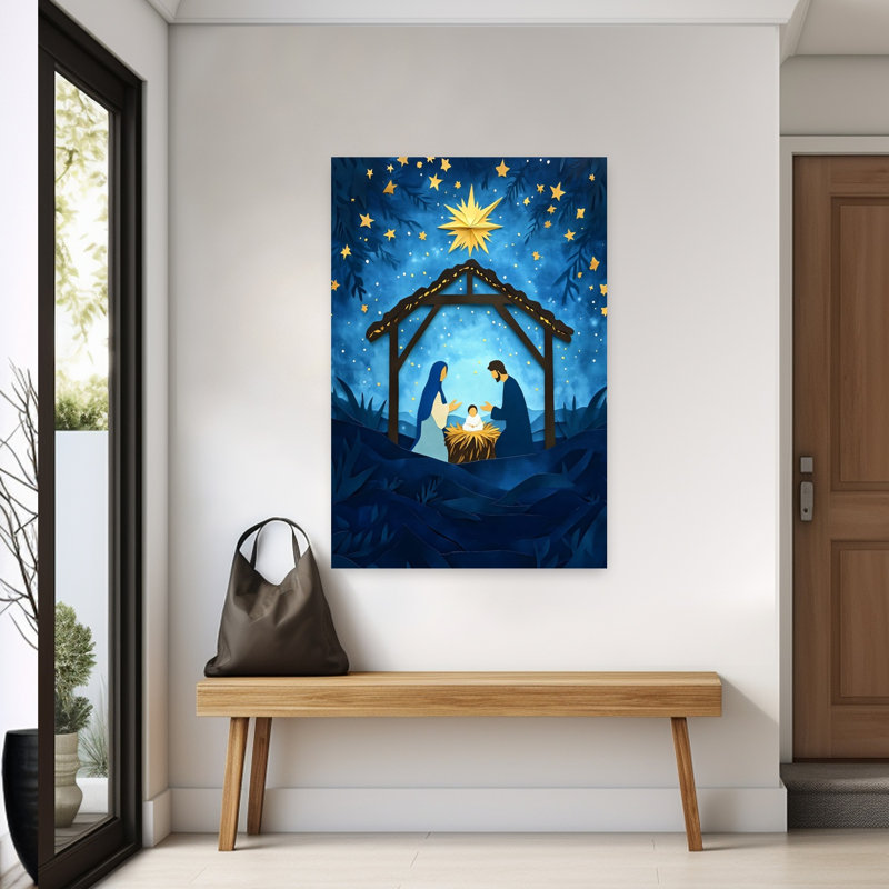 Impression sur toile «Saint Manger Peaceful Serene Traditional Winter», 60" H x 40" W
