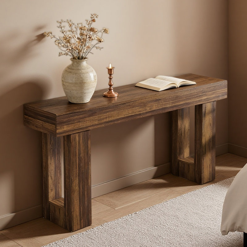 Console élégante, table d'appoint en bois, Brun rustique