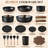 21-Piece Nonstick Cookware Set with Detachable Handles, Black, Induction Compatible