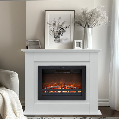 41" Mantel with Electric Fireplace,White