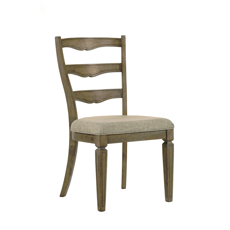 Ensemble de chaises d'appoint Parfield en tissu brun clair et finition chêne vieilli (ensemble de 2)