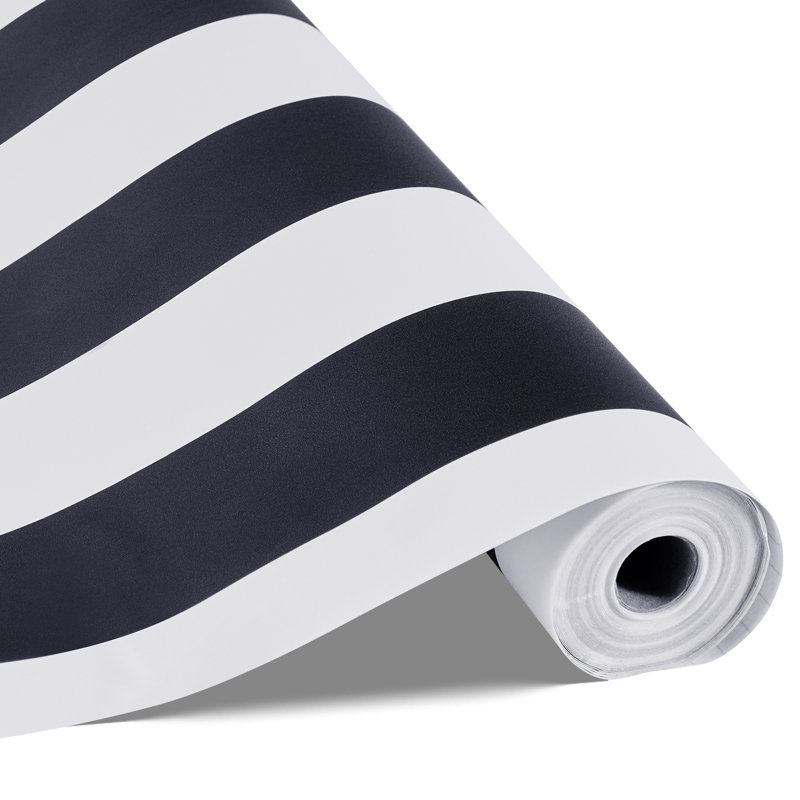 Peel and Stick Wallpaper 17.7x590.5 in Black White Geometric Waterproof