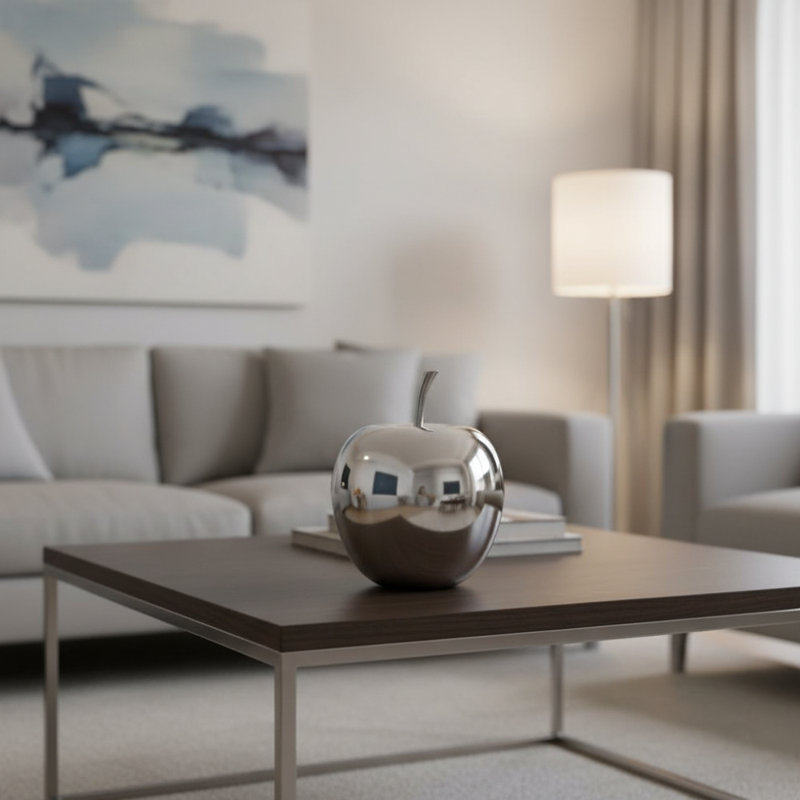Sculpture de table Annebelle, H 8 po x l 6 po x P 6 po, Argent argent