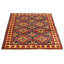 Tapis unique en laine noué à la main 5 pi x 6 pi 10 po nouvel âge Guthry en bleu / rouge / crème