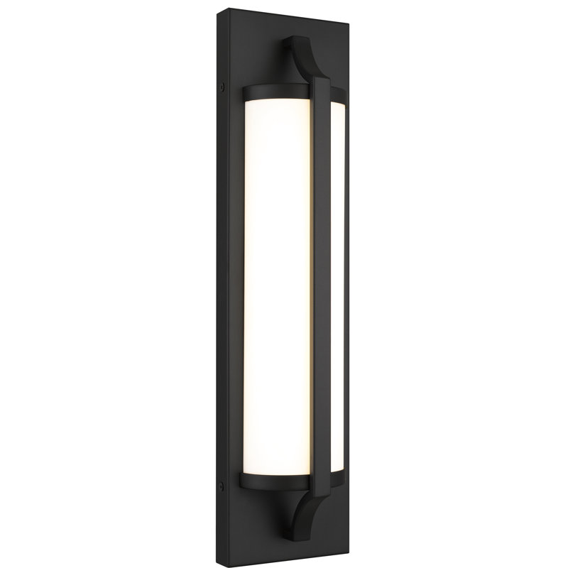 Barre de meuble-lavabo à DEL noire de 18 pouces avec diffuseur en verre blanc gravé à intensité variable 5W 3000K / 4000K / 5000K