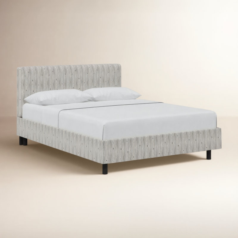 Eisley Upholstered Platform Bed, Twin, Evelyn Natural Asbtract