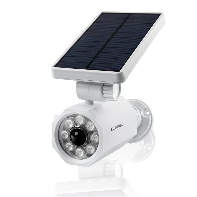LED Solar Powered Dusk to Dawn Outdoor Security Spotlight with Motion Sensor and Timer, White