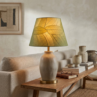 Real Leaf Drum Lamp Shade in Red/Blue/Pink