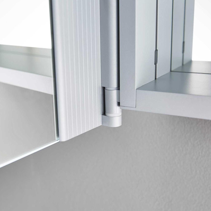 Luppo 800mm W 700mm H Surface Frameless Medicine Cabinet Mirror 2 Fixed