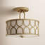 Plafonnier 2 lumières Meridian en laiton naturel-1849204796